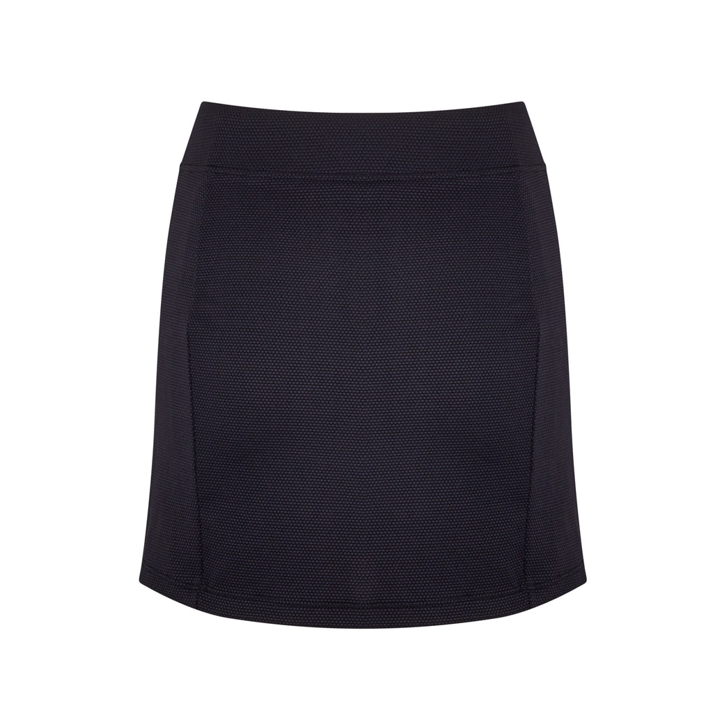 Breathable soft black stretchy fabric with built-in shorts with side pockets. Lightweight perfect fit with no ride-ups for ultimate comfort and performance, ghost image back view